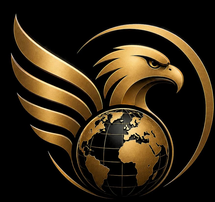 The ANADANI GROUP emblem: a golden eagle with outstretched wings above a globe