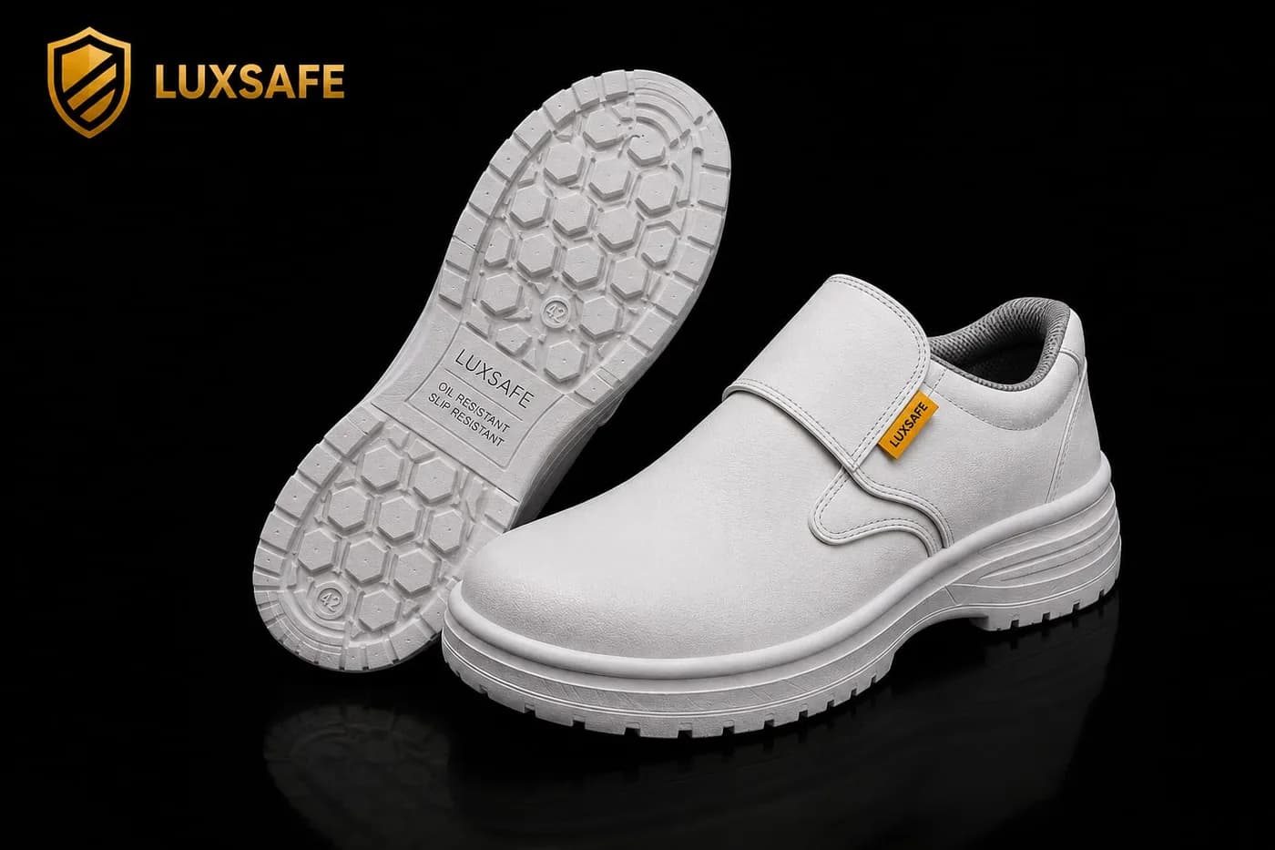 Hygiene White Slip-On by LUXSAFE